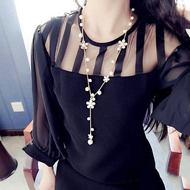 Female long necklace flower necklace jewelry leisure necklace