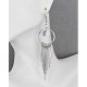 Silver chandelier earrings light down long tassel weight