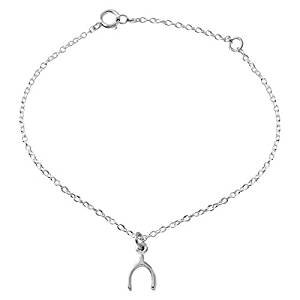 Horseshoe charm silver anklets