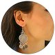 Long antique silver big statement unique retro retro elegant big earrings