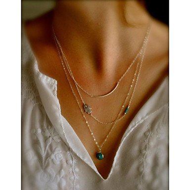 Female layered necklaces, eye of women fashion jewelry necklace color screen