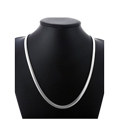 Male chain single chain necklace, silver simple silver necklace jewelry daily