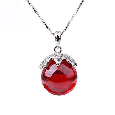 Women synthetic diamond pendant necklace sterling silver fashion necklaces