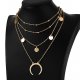 Women wrapped layered necklace pendant necklace crescent moon necklace jewelry simple multi-layer fashion