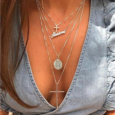 Women stratified layered necklaces, fashion, cute steel necklace jewelry out, Valentine Day