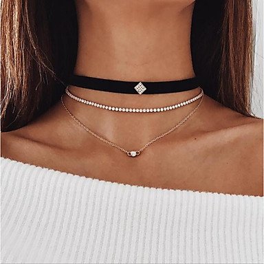 Women collar necklace, layered necklaces, alloy necklaces fashion jewelry holiday, go out