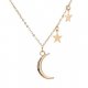 Crescent Moon Star necklace women necklace jewelry simple and stylish