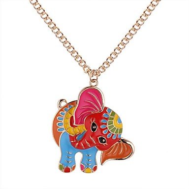 Female long necklace elephant cute retro fashion jewelry necklace